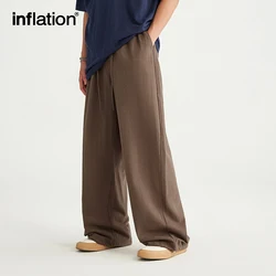 INFLATION Bamboo Cotton Linen  Wide Leg Pants 2024 Spring Summer All-match Casual Mens Trousers