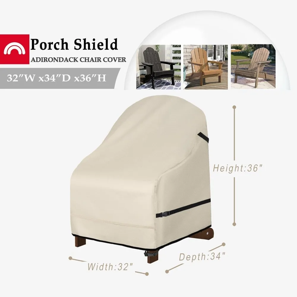 

Водонепроницаемый чехол на стул Adirondack для патио, комплект из 2 шт., подходит для уличных стульев, бежевый