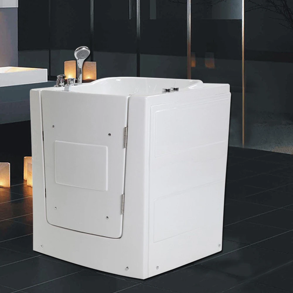 New Acrylic Freestanding Elderly Walk In Bathtub Hydro Relax Indoor Bath Tub For Old People And Disabled People