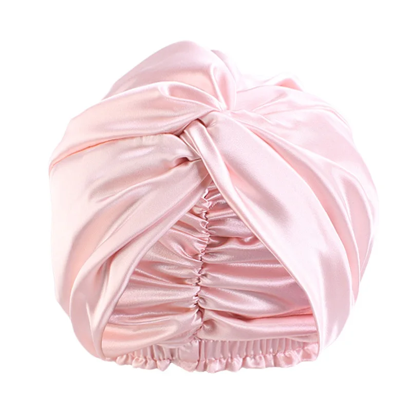 Bonnet de nuit double couche pour femmes, bonnet rond pour documents solides, injTurban pour dames bouclées, bonnet doux pour dormir