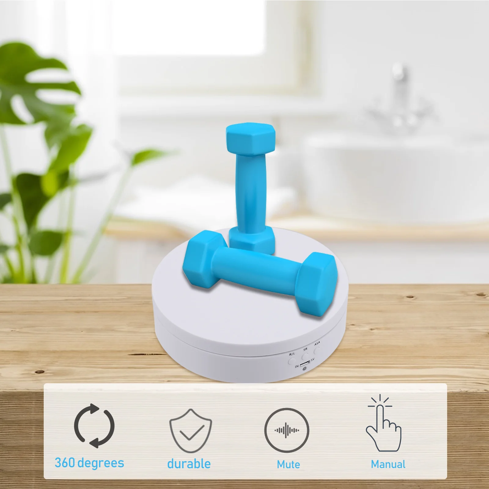 

1Pcs Rotating Display Stand 360 Degree Chargeable Automatic Jewelry Holder Small Size High Load 3kg for Product Cake Display