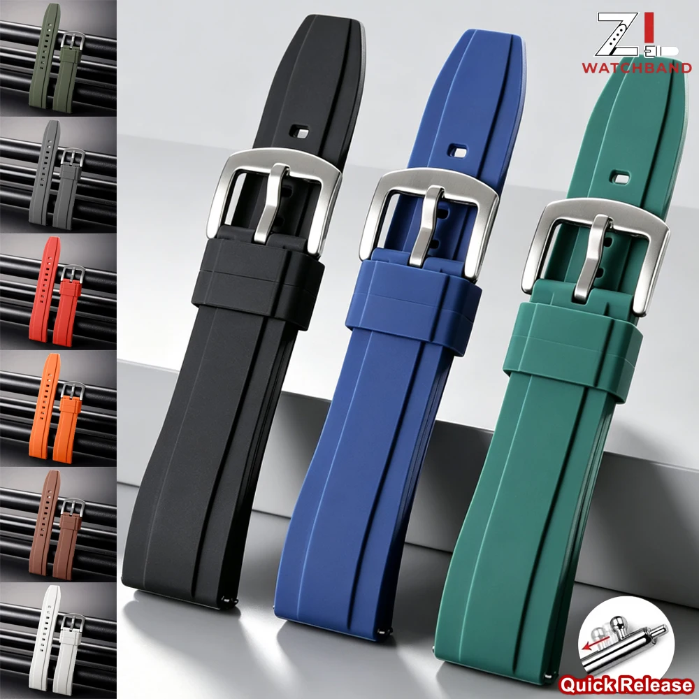 Bracelet en caoutchouc universel étanche de 20mm 22mm, pour Rolex, Armani, Omega, bracelet de montre Sport en Silicone pour Seiko