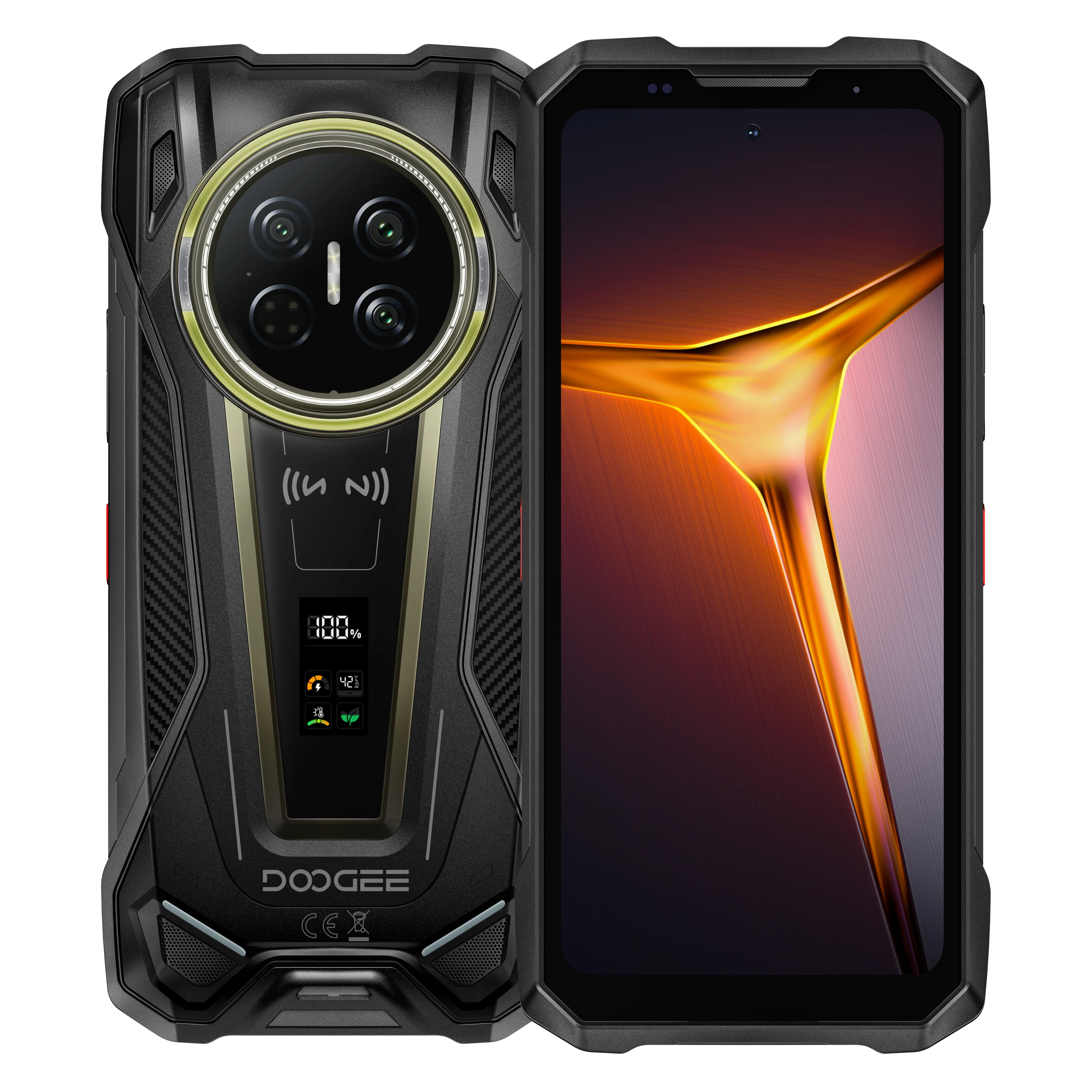 DOOGEE V Max 2 5G Flagship Robuuste Telefoon, Wereldpremière, 6,78 inch digitaal display, 48GB(16+32) RAM + 512GB ROM, 22000mAh batterij, Android 16, dubbele campinglampen, 120W supersnel opladen