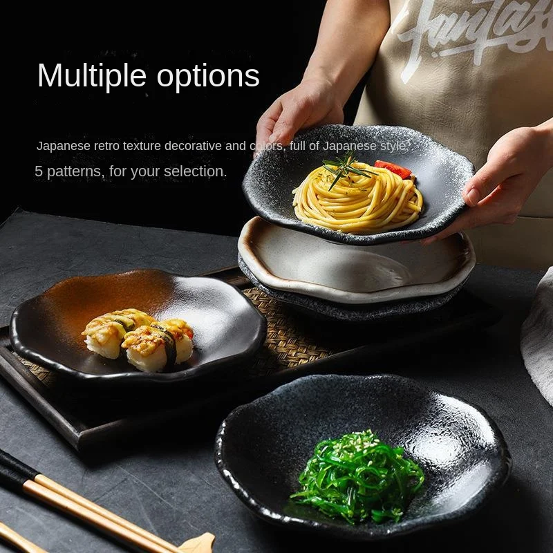 

household ceramic tableware, creative Japanese dishes, fruit dishes, round shallow dishes, western dishes