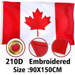 90X150cm Embroidered Canada Canadian Flag 210D Nylon High Quality Decoration Banner Tapestry