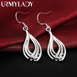 925 Sterling Silver Earrings fashion Jewelry elegant Woman charm Twist Wavy line drop earrings Trendsetter Christmas Gifts