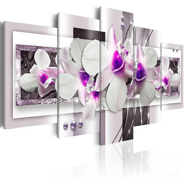 

100CM Purple Orchid Abstract Modern Home Decoration Painting Nordic Art Painting Canvas Spray Painting