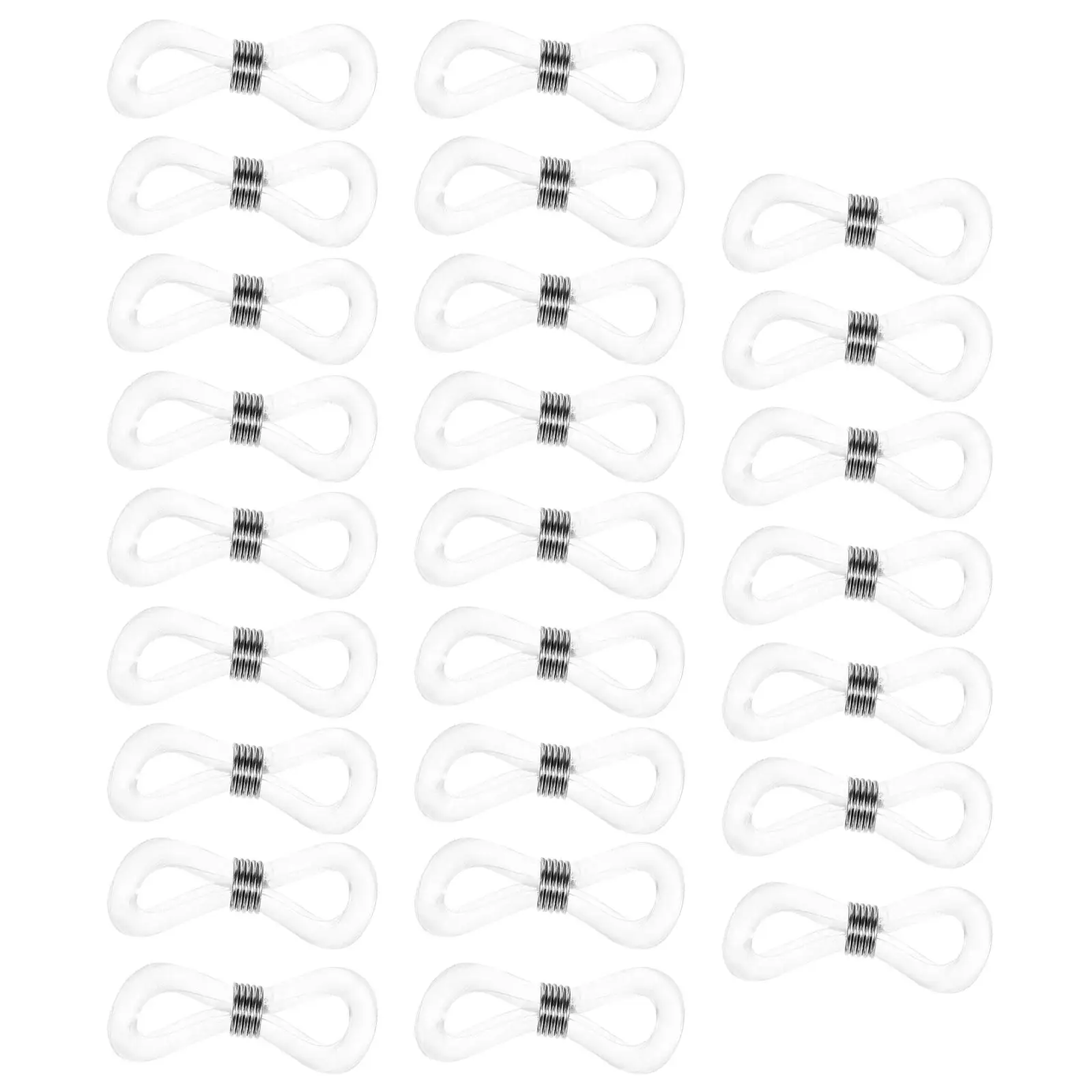25 Pcs Eyeglass Chain Rubber Ring Holder Ends Cords 25x4mm Durable Soft Metal Adjustable Coil Anti Slip Glasses Accessories
