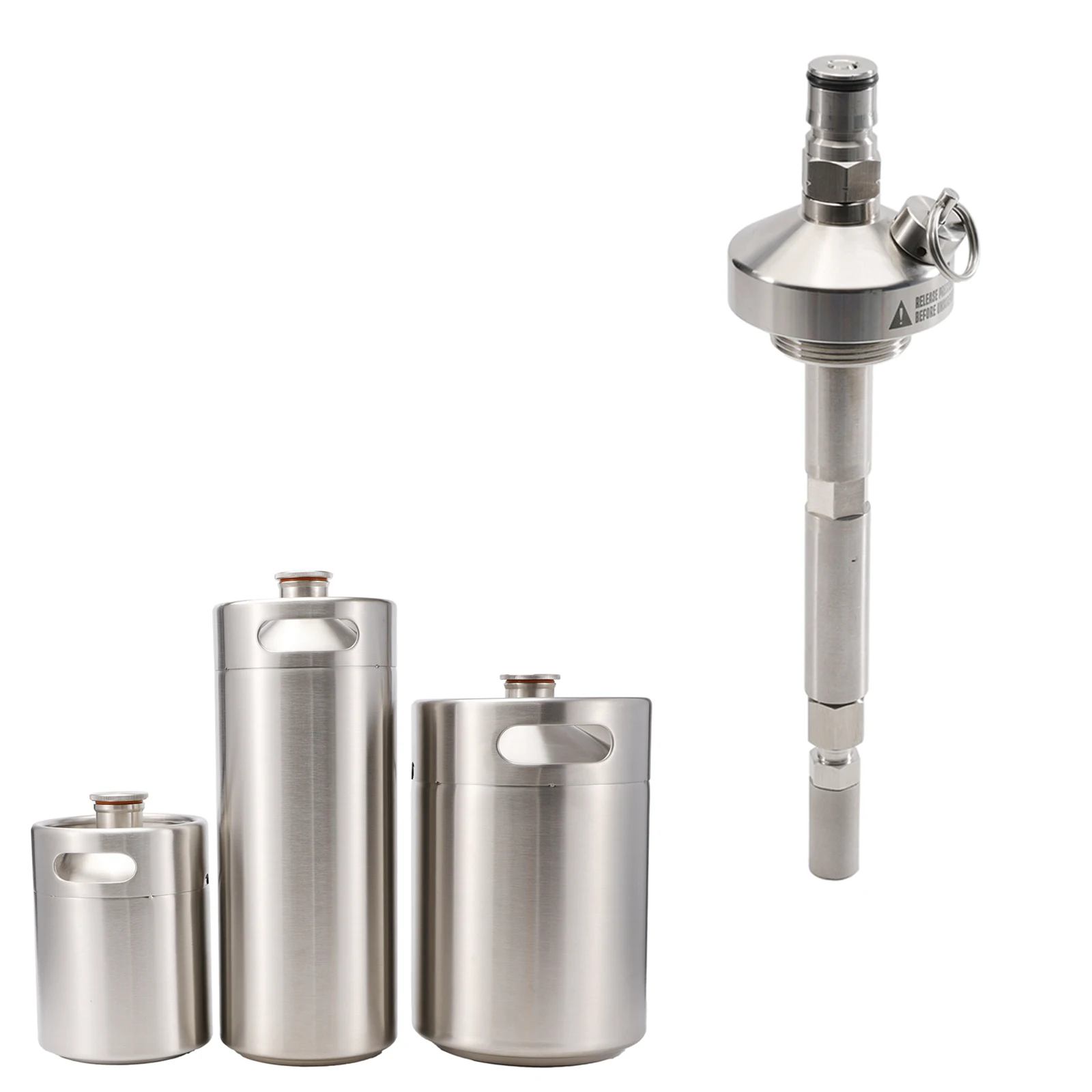 Mini Keg Carbonation Wand 0.5 Micron Stone with Check Valve Prevent Backflow Ball Lock Gas Post 45PSI PRV Carbonated Beverages