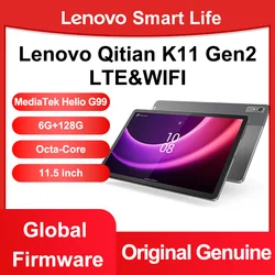 Lenovo-Qitian Tablet with Headphone Jack, K11, Gen2, LTE, WiFi, Resolução 2000x1200, MTK MT8781, 7700mAh, 3,5mm, 11,5