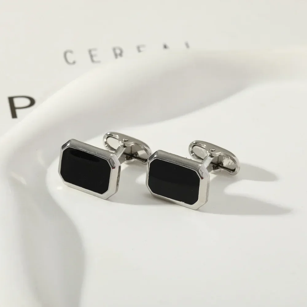 Square Men's Cufflinks Popular Alloy Oil Drip Suit Shirt Cufflinks Simple Fashion Jewelry Party Father's Day Gift 2026