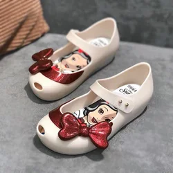 Disney Princess Snow White New Melissa Children's Shoes Butterfly Results Frozen Anna Elsa Shoes Summer Little Girls Sandals