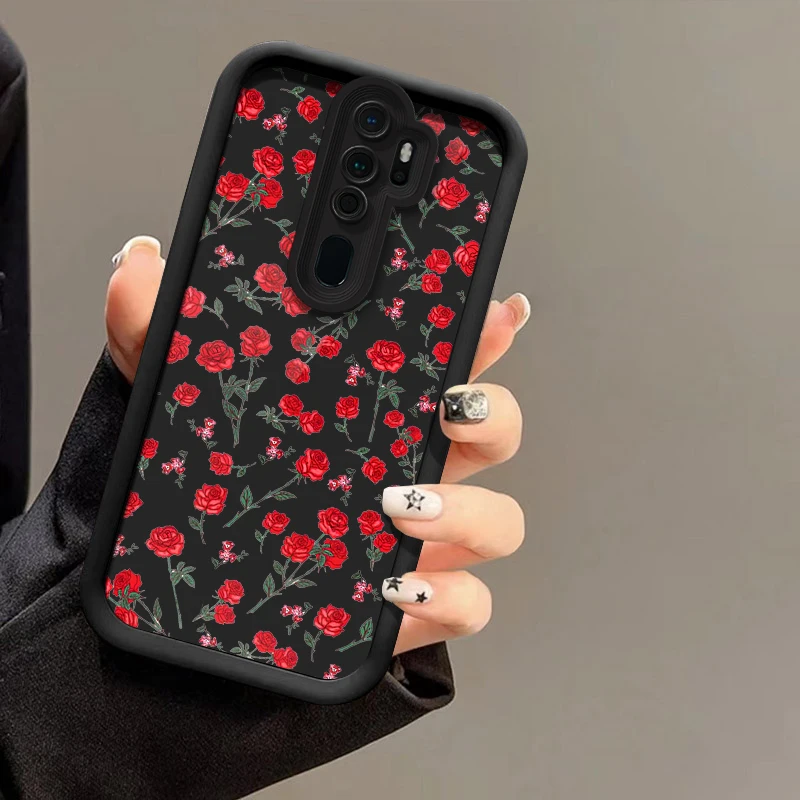 Soft TPU Silicon Phone Case For OPPO Realme 15 Pro 11 4G 5G 9 8 8i 7 7i 6i 5i 5 14 13 Pro Plus 12 Lite Rose Flower Pattern Cover