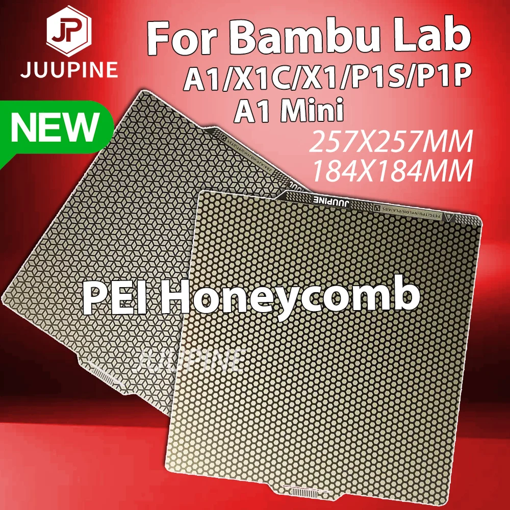 Пластина для сборки Bambulab P1s, аксессуары Bambulab X1c, PEI Honeycomb, квадратный лист Pei 257, пластина для Bambu Lab A1