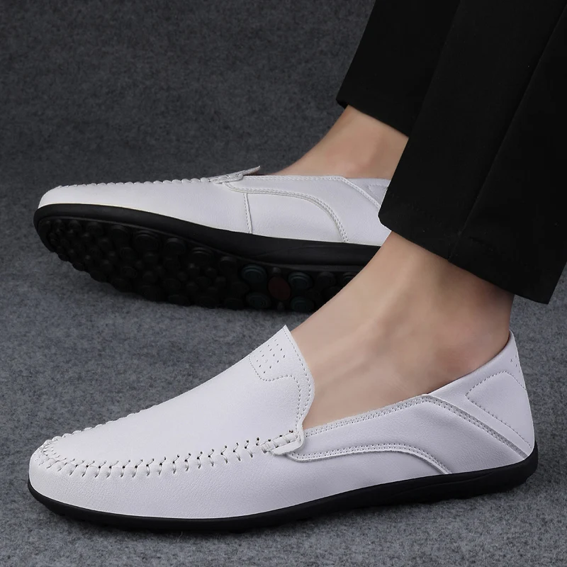 Luxury Italian Man Loafers Moccasins Genuine Leather Men Shoes Casual Formal Slip On Brand Male Boat Size 46 47 Chaussures Homme