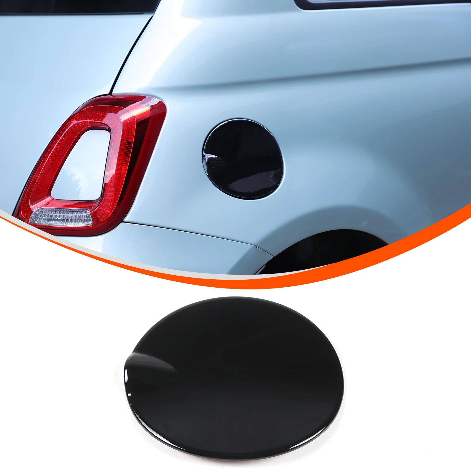 ABS Car Fuel Tank Cap Cover Trim Decorative Sticker Protective For Fiat 500 2016-2023 Auto External Accessories