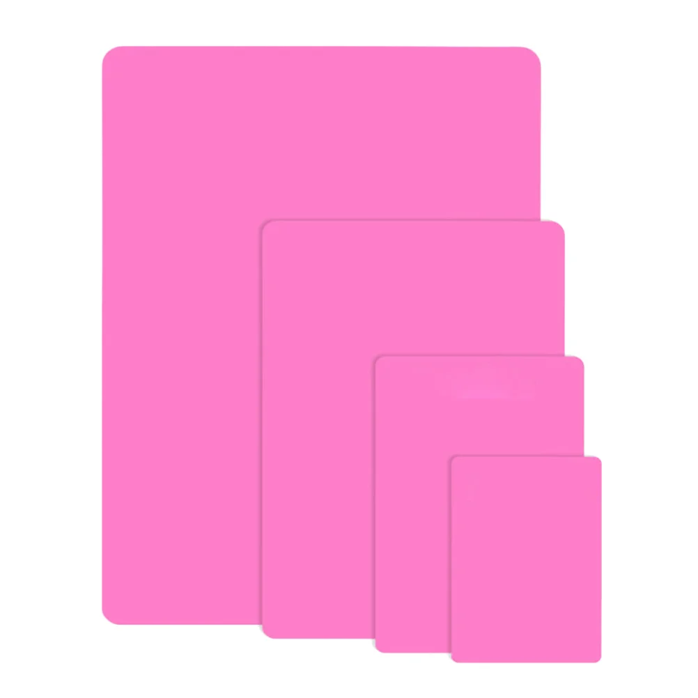 

4PCS Resin Mold Silicone Mat Keep Desk Clay Mat for DIY Handwork Pendant Making Jewelry Casting - Size XL/L/ (Pink)