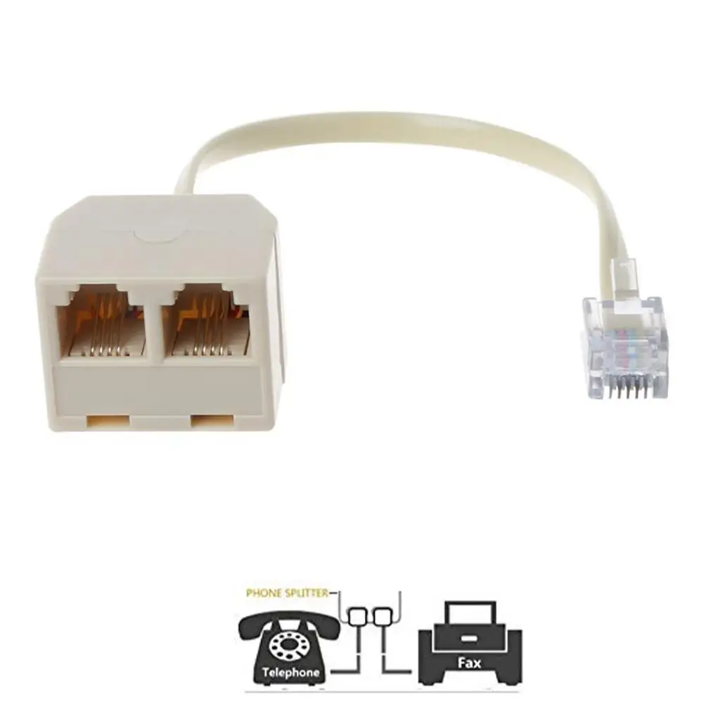 RJ11 One To Two Junction Box Telephone Adapter One To Female Metric Corner Two Branch Q4U9