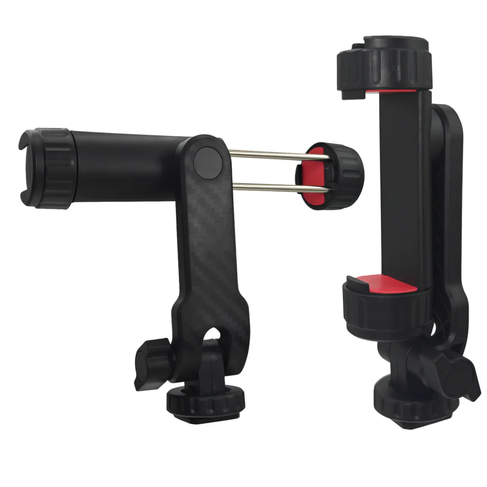 360° Universal Tripod Mount Mobile Phone Clip Holder for iPhone Xiaomi 1/4" Screw With 2 Cold Shoe Mount Adapter