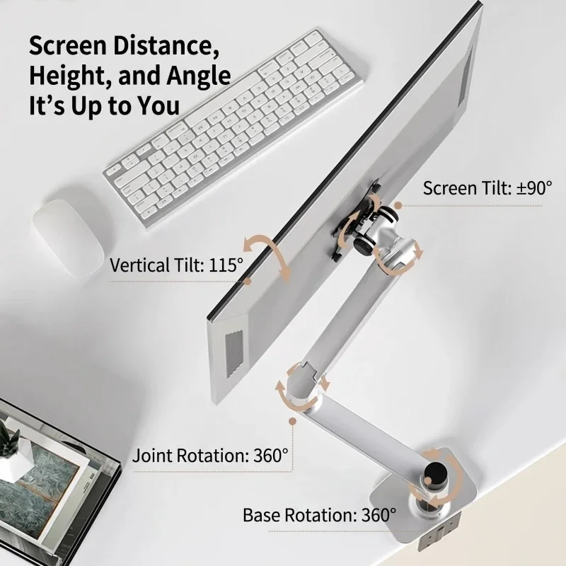 Gas Spring Dual Monitor Arm Height Adjustable Double Screen Desk Mount Bracket Full Motion Monitor Holder for Office Desktop