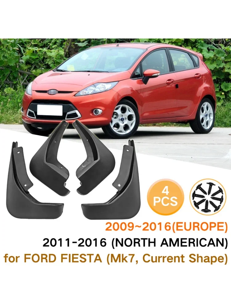 Pour Ford FIESTA Fiesta deux compartiments 2009-2016 garde-boue pneu de voiture en caoutchouc souple garde-boue carrelage accessoires de voiture garde-boue
