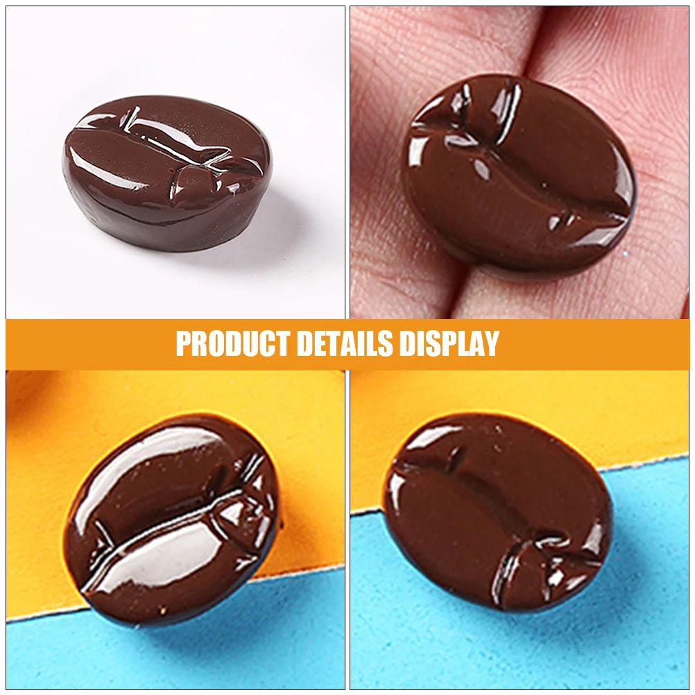 

25 Pcs Simulated Coffee Beans Fake Food Realistic Cream Diy Prop Model Creative Decor Resin Craft Accessories Models