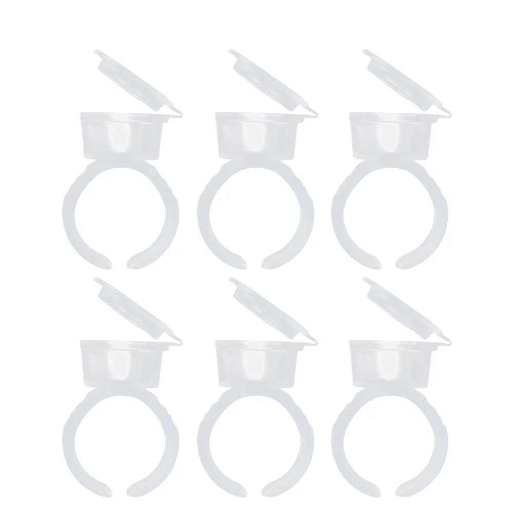 50 قطعة أكواب حلقة الحبر حاويات الصباغ القابل للتصرف حلقات الانعطاف الحاجب الوشم شبه أداة