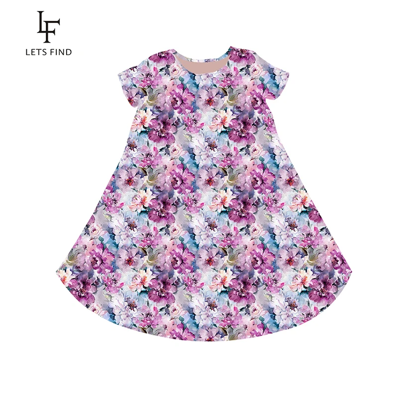 Imagem -02 - Letsfind 2023 Novidades Arrival Mulheres Vestidos de Verão 3d Flor Imprimir Elegante o Pescoço Manga Curta Bolsos Casual Vestido Solto