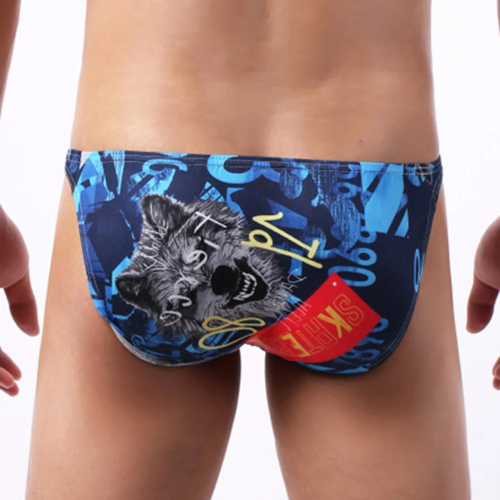 ملخصات الرجال الملابس الداخلية الانتفاخ الحقيبة g-سلسلة مثليون جنسيا الكلسون الملابس الداخلية الرجال سراويل مطبوعة السراويل ثونغ تنفس #3