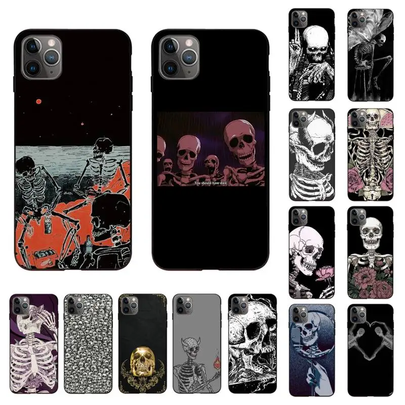 MaiYaCa Gothic Fashion Skull Phone Case for iPhone 11 12 13 mini pro XS MAX 8 7 6 6S Plus X 5S SE 2020 XR cover