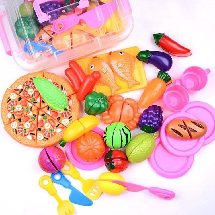 Diy Fruit Toy Plastic Food Toys Cut Up Fruit Pretend Play Set Fruit Cut Toy Toddler Cut Vegetables Toy Kids Kitchen Game Gifts