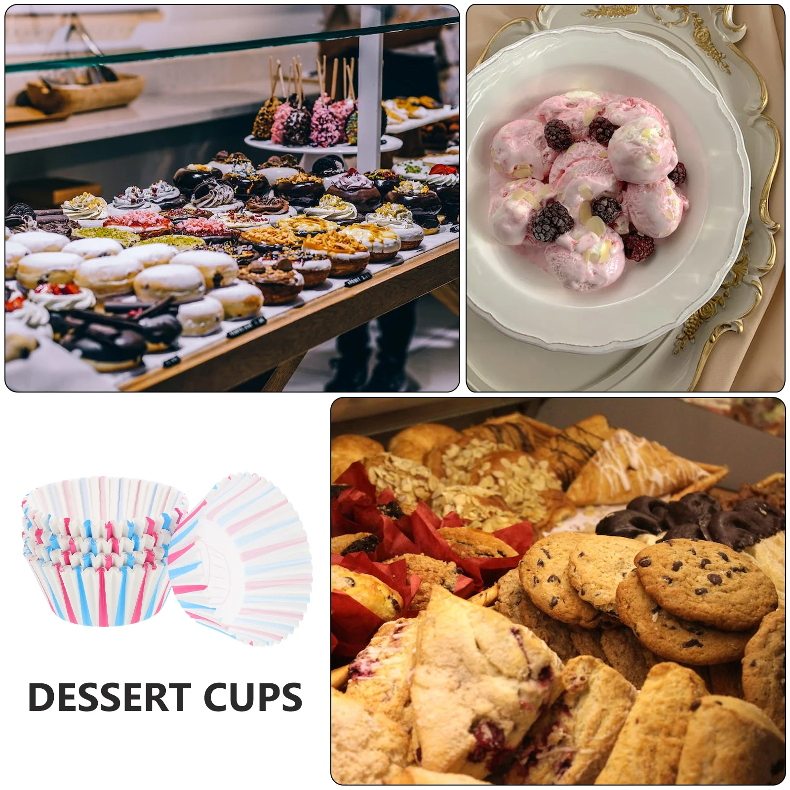 

100pcs Cake Cupcake Food Grade Paper Baking Supplies Muffin Cups Cupcake Papers Empty Liners Large Muffin Liners Kitchen