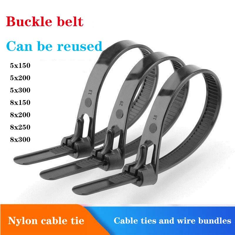 30 Pieces Reusable Nylon Cable Ties Self-Locking Plastic Strap Fasteners Removable Retractable Cable Ties Binding Straps