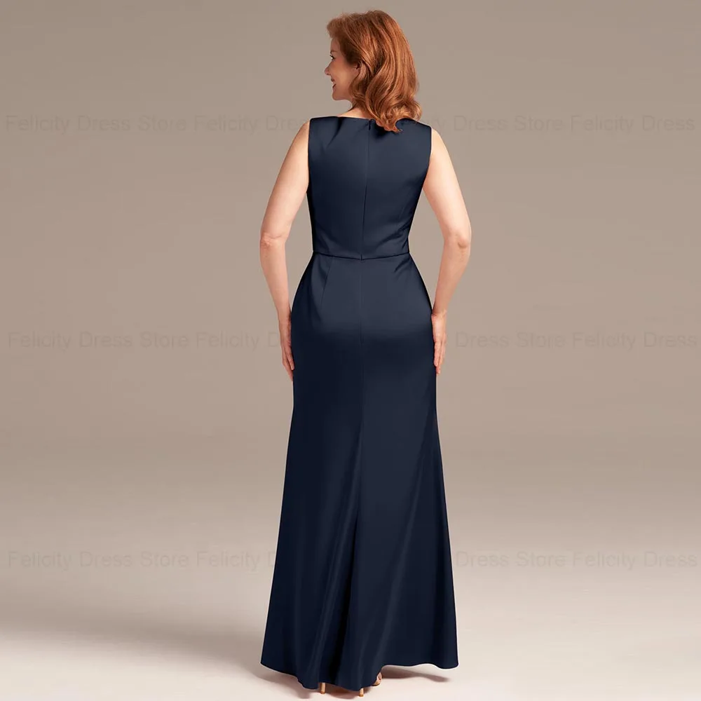 تخصيص 2 قطعة أنيقة فستان أم العروس حورية البحر الخامس الرقبة فساتين الزفاف الضيوف الترتر الدانتيل الكاحل طول ثوب مسائي