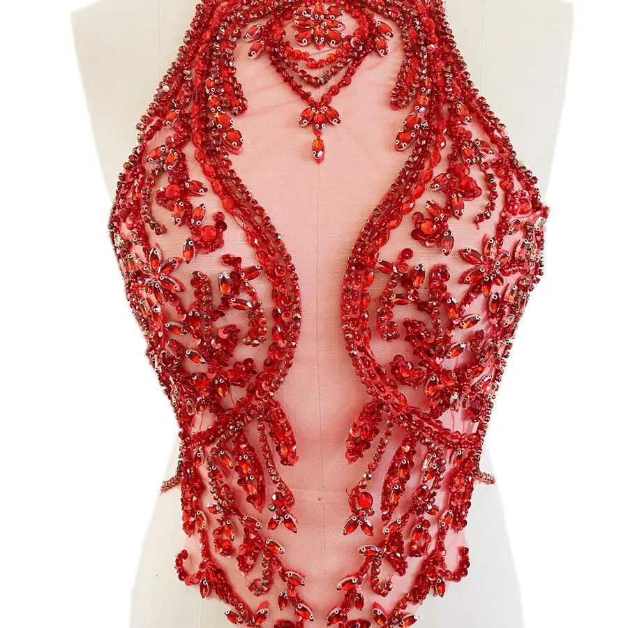 T18 Sparkling beaded embroidery, multicolored lace sequins, garment accessories, fabric patches