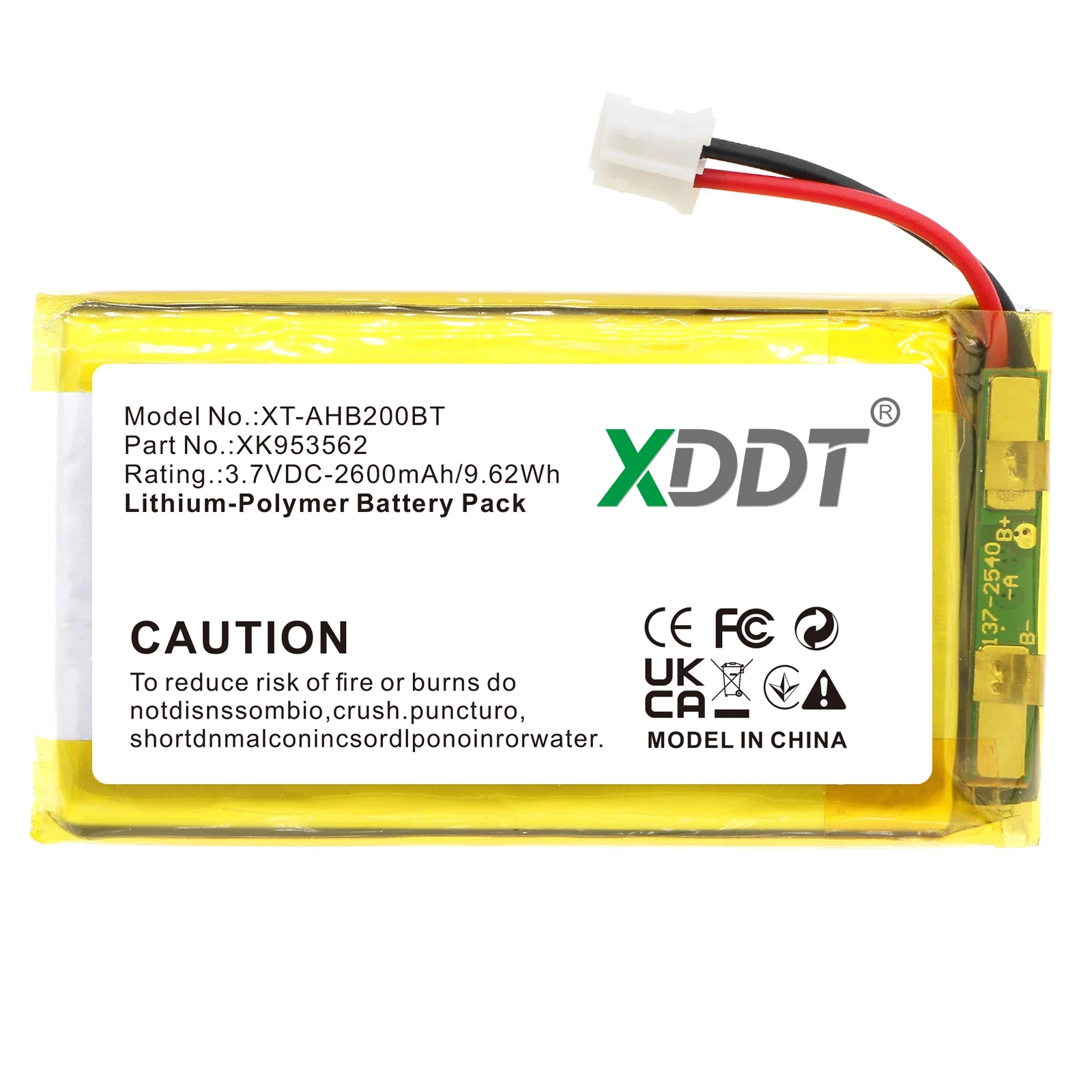 XDDT 2600mAh Battery XK953562 For Ajax Hub 2 Plus AJ-HUB-W/B AJ-HUBPLUS-W/B AJ-HUB2-W/B AJ-HUB2PLUS-W/B 3.70V
