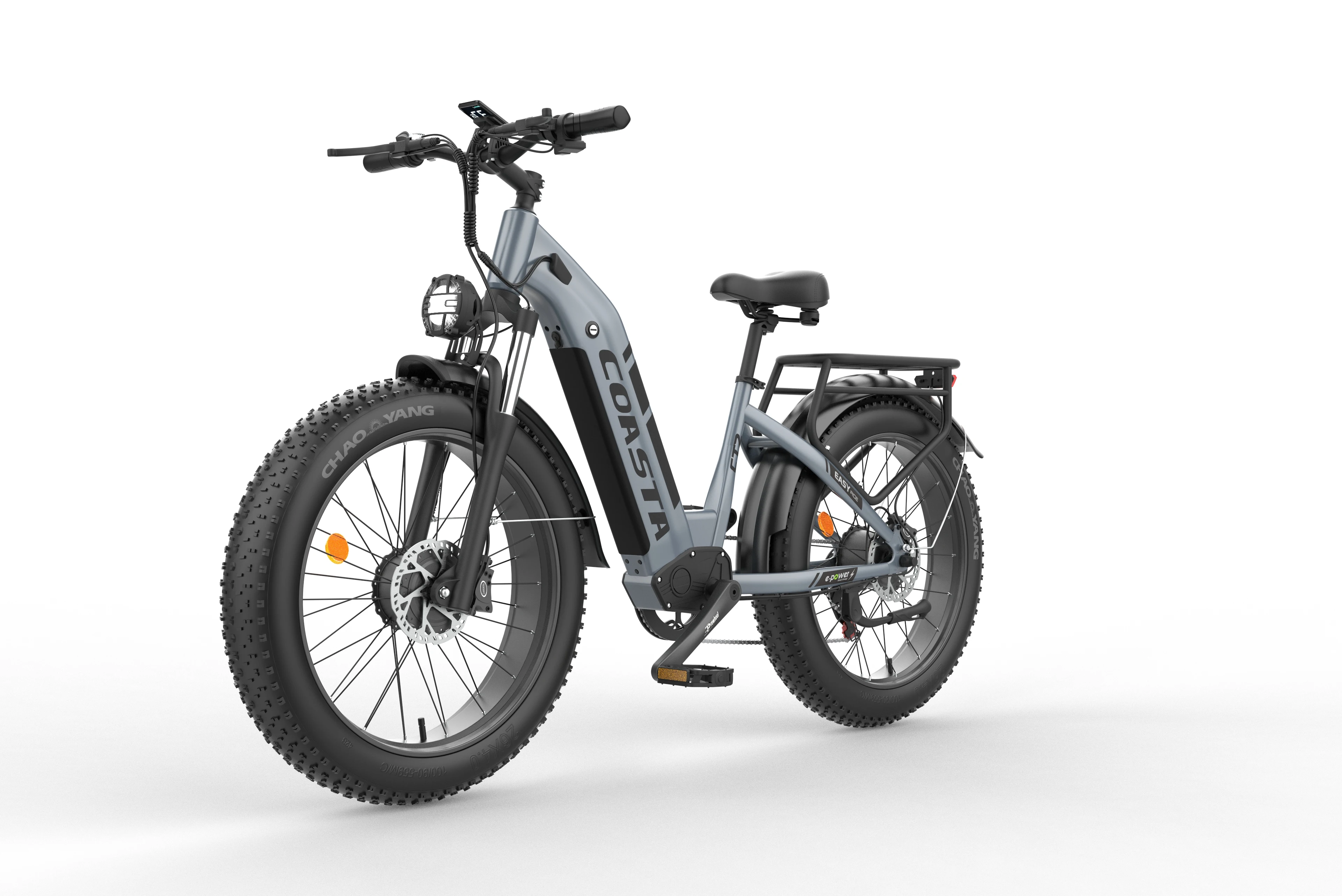 COASTA CT2 26 Inch Dual‑Drive Snow Fat Tire Electric Bike for Adult 155‑190cm Rider,6000W Motor,52V 25Ah Battery,65KM Max Range,Hydraulic Oil Brake,Shimano 7‑Speed,Adjustable Front Fork,IP54 Waterproof,Max Load 180KG,APP&LED Display,UN38.3 UL Certified