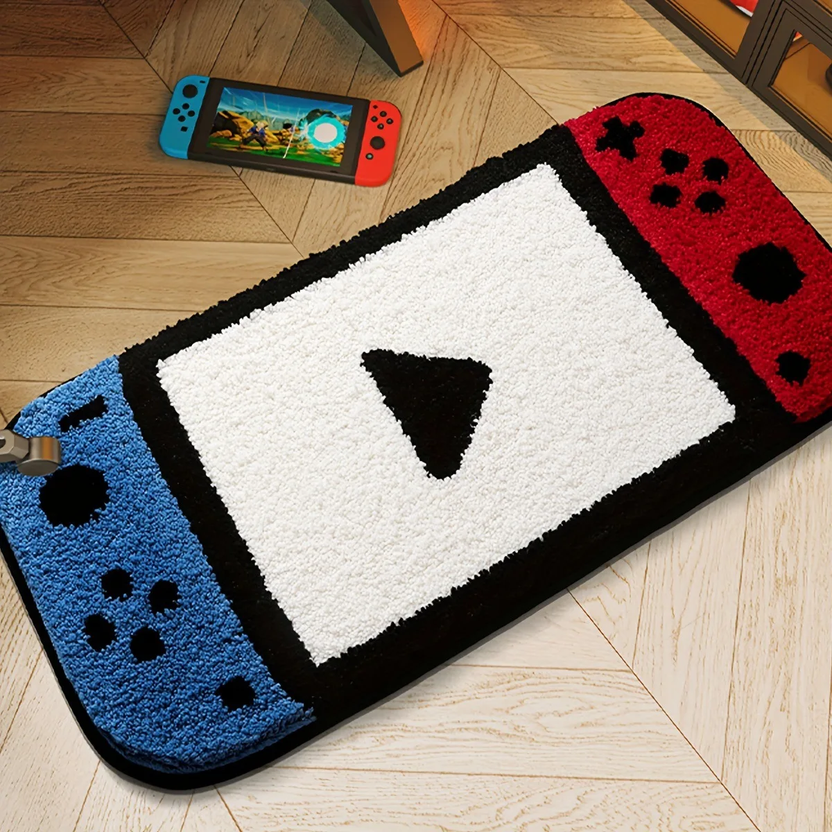 VIKAMA Switch Modeling Game Console Carpet Short Plush Non-Slip And Anti-Drop Living Room Bedroom Gaming Decorative Floor Mats