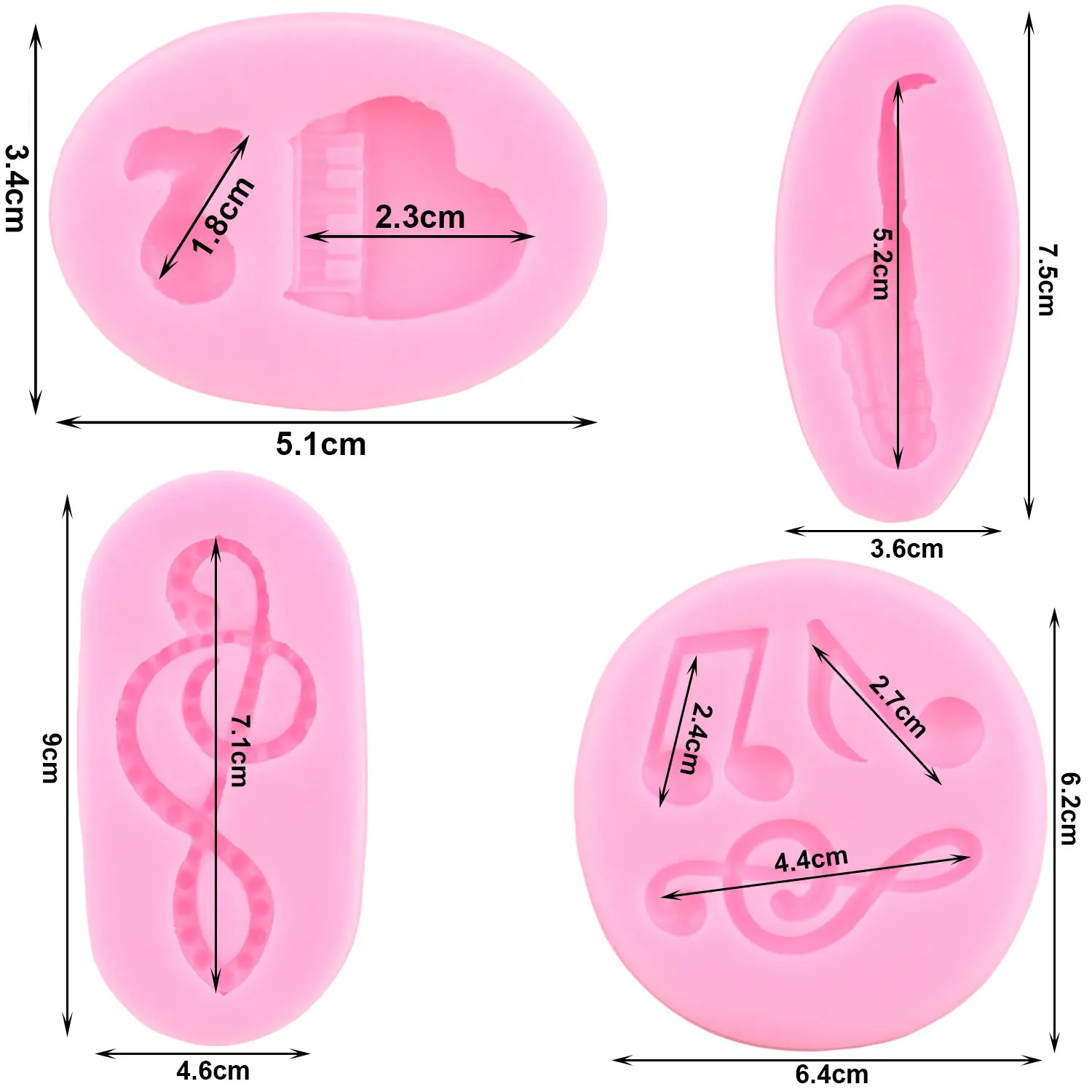 Music Note Silicone Molds Piano Saxophone Fondant Mold Cake Decorating Tools Chocolate Gumpaste Mould Candy Resin Clay Moulds