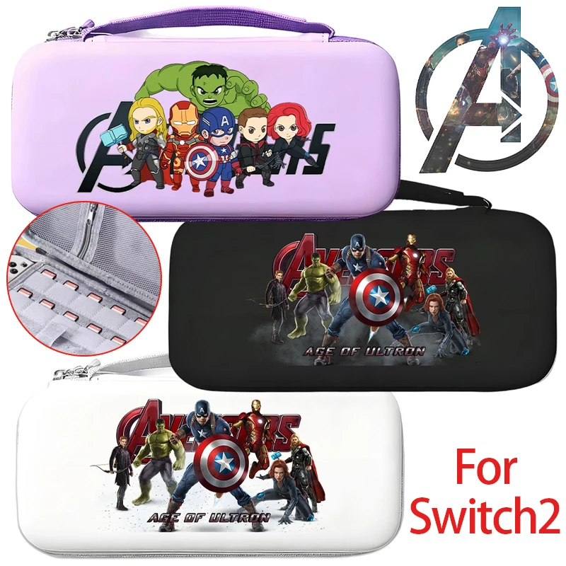 Marvel Avengers Captain America Storage Bag For Nintendo Switch 2 Cute Handheld Carrying Case Game Console Shockproof Protective