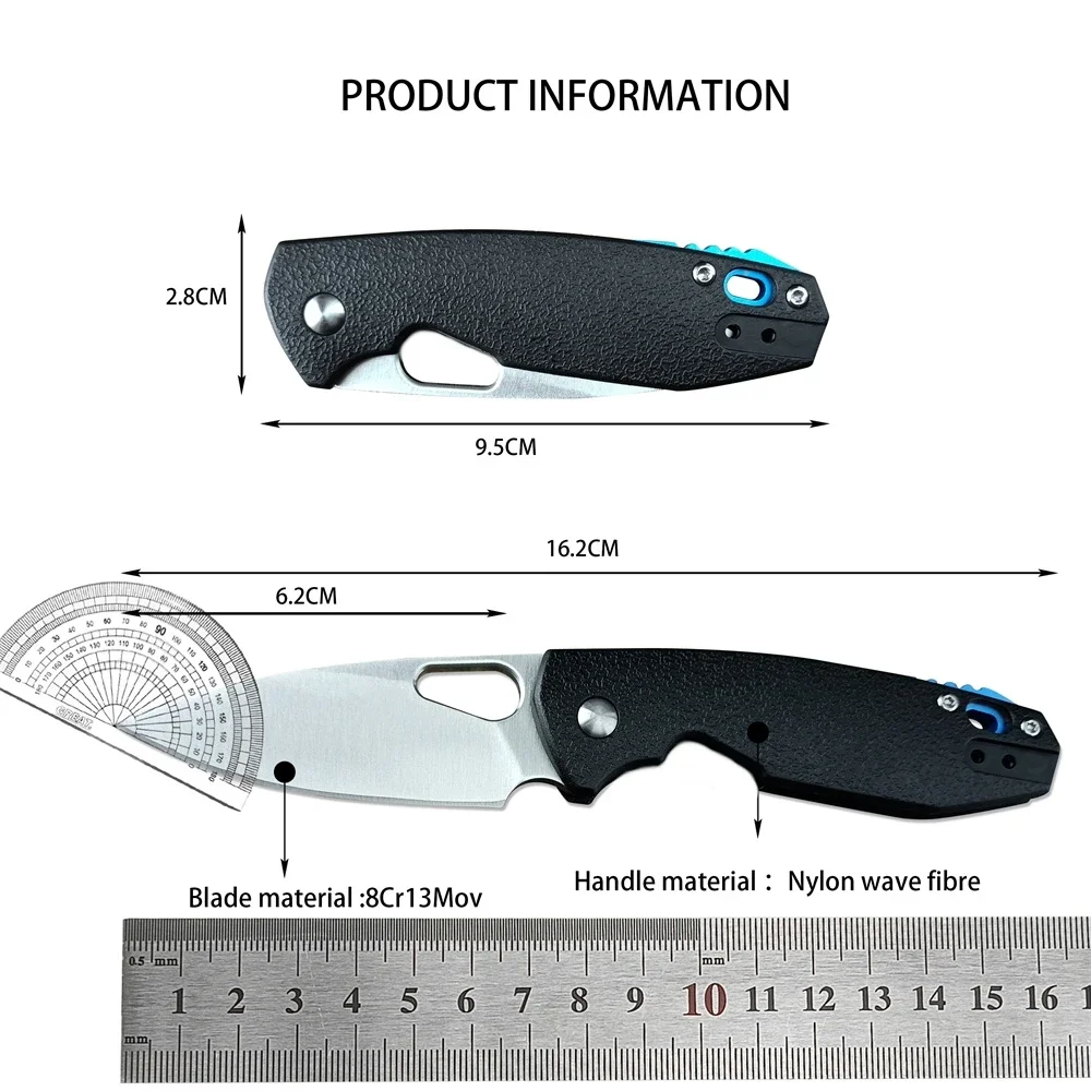 CR 5390 EDC Pocket Folding Knife High Quality Camping Fruit Knife 8Cr13Mov Blade Nylon Glass Fiber Handle Outdoor Hiking Tools