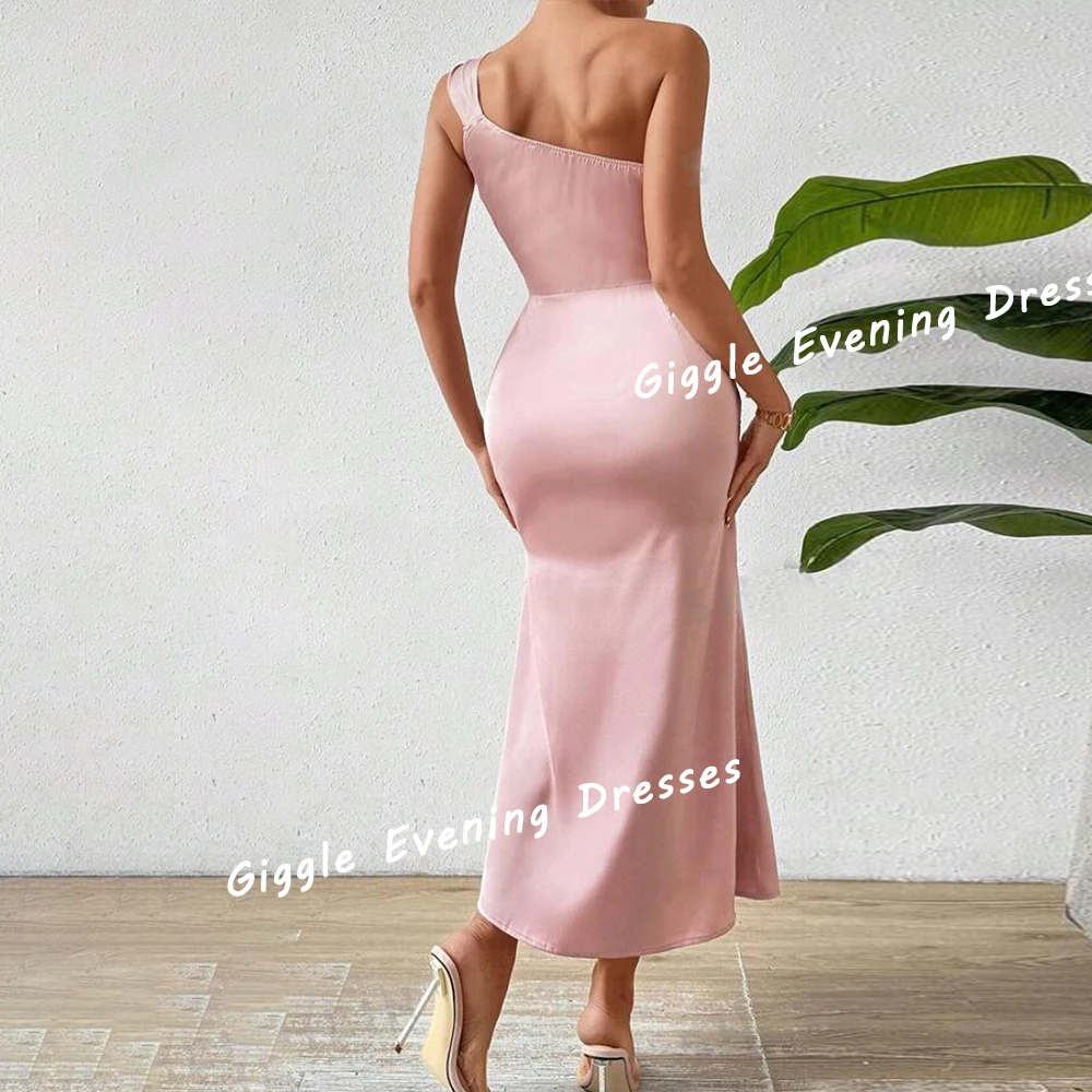 Giggle Crepe Sleeveless Simple Elegance Prom Gown Saudi Arab Close Fitting Ankle-Length Evening Party Dresses for Women 2024