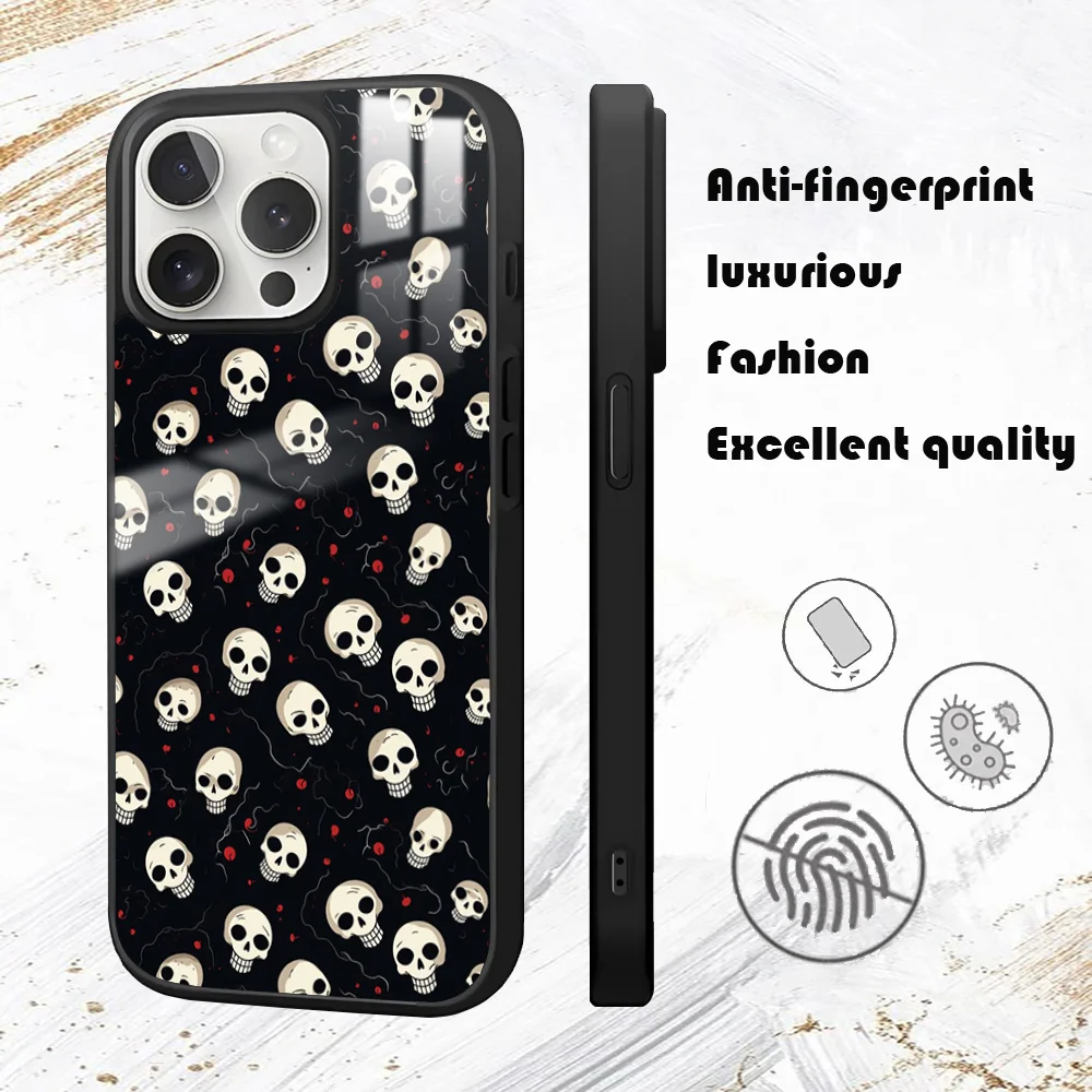 My favorite little skull Phone Case For iPhone 16 15 14 13 12 11 Pro Max Plus Mini PC Fashion High Quality mirror phone case