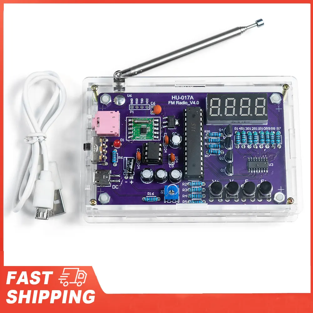 Radio Assembly Kit Frequency Modulation Circuit Board Microcontroller DIY Electronic Production Soldering Practice Bulk Parts