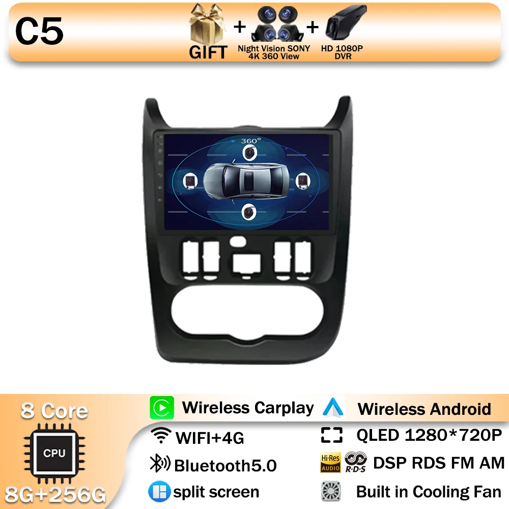 2GB 64GB Android 13 Autoradio für Renault Logan 1