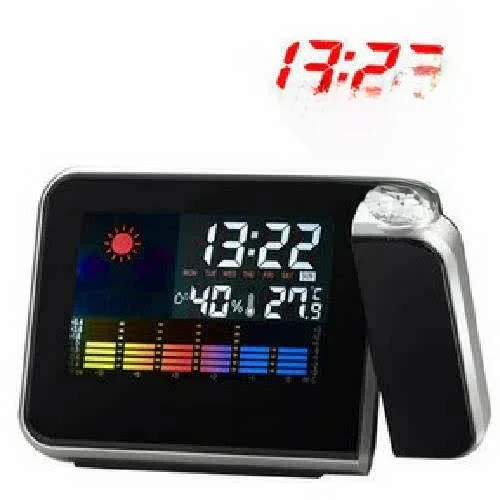 Creative Projection Alarm Clock Intelligent Bedroom Bedside Clock Lazy Electronic Clock Smart Temperature And Humidity Calendar