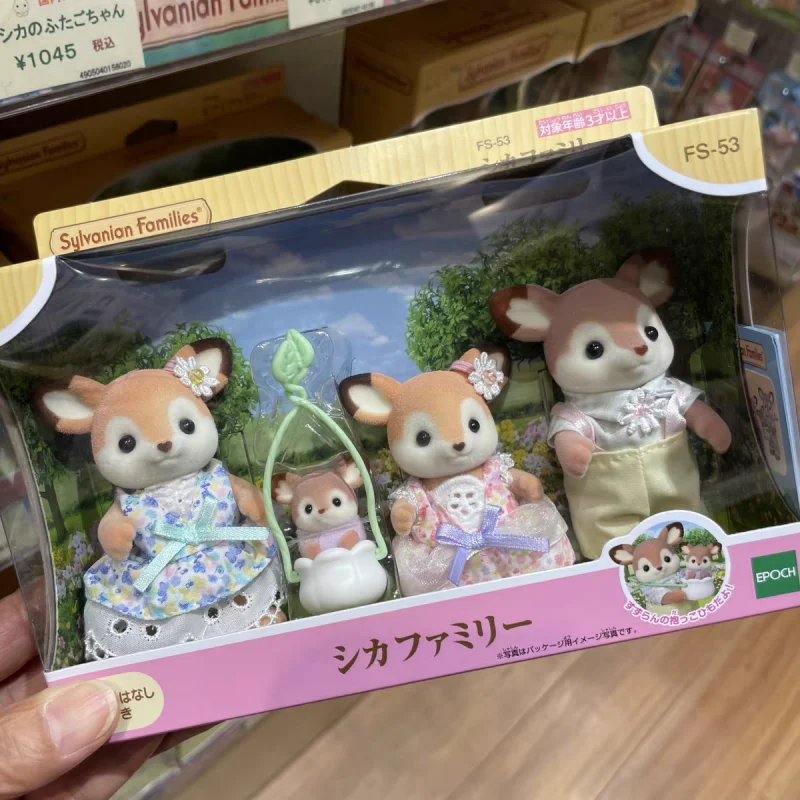 Sylvanian Families Anime Figure Deer Family Kawaii Cute Doll Decoration Pendant Forest Families Room Ornaments Birthday Gift