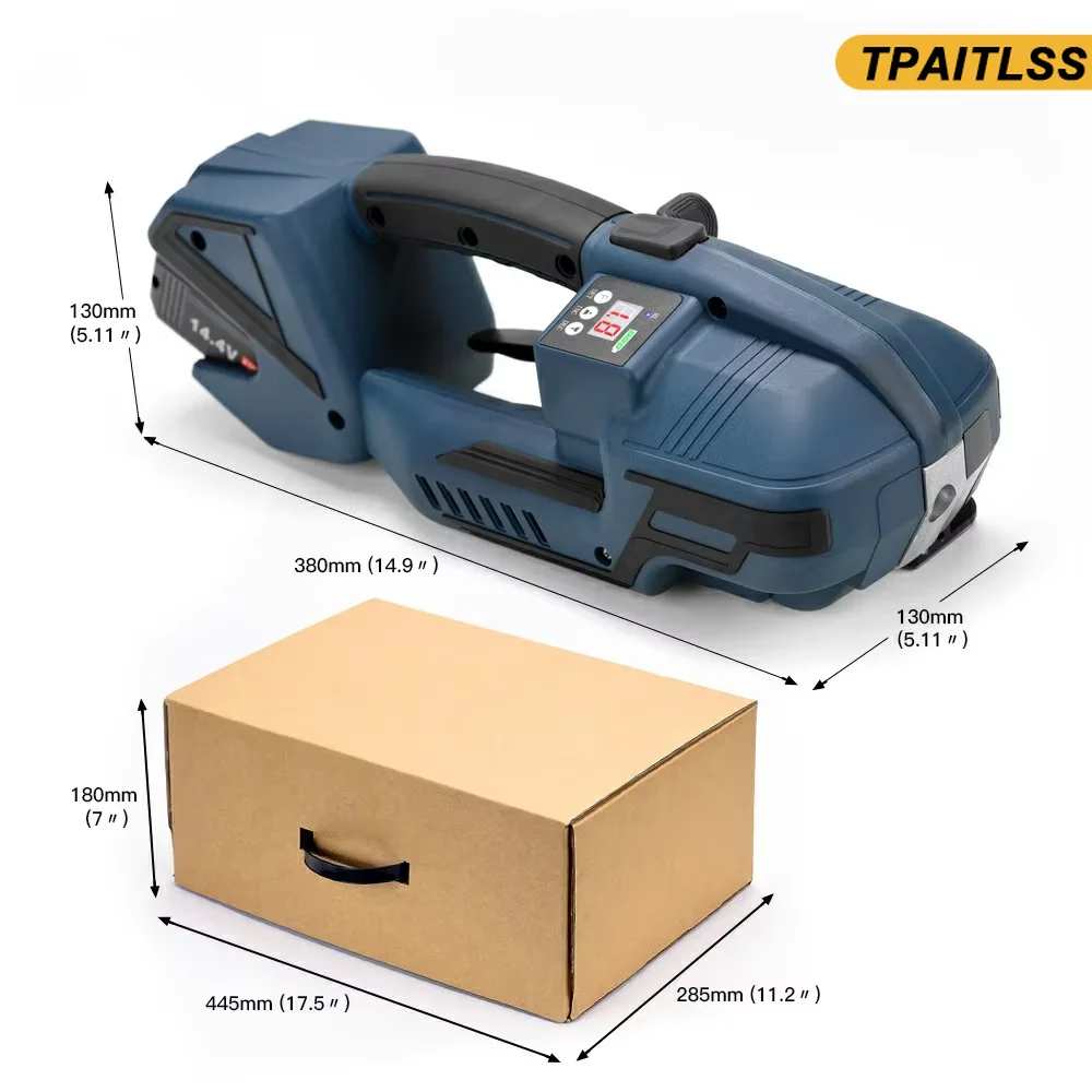 

V2 Ручная электрическая обвязочная машина с батарейным питанием Машина для обвязки полипропиленового полиэстера 16 мм Упаковочная машина