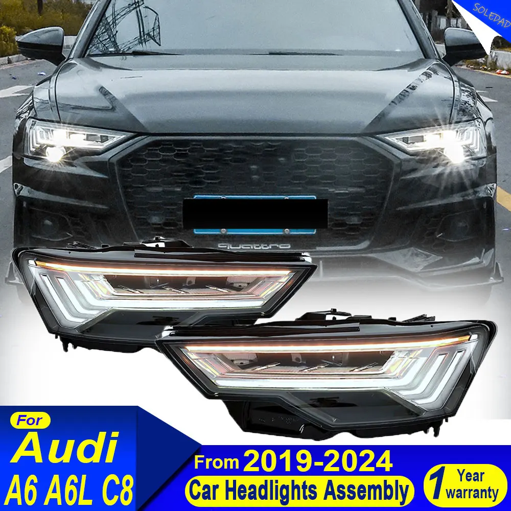 Car Full LED Headlights for Audi A6L C8 2019 2020 2021 2022 2023 2024 matrix style LED DRL Dynamic Signal HeadLamp Accessories