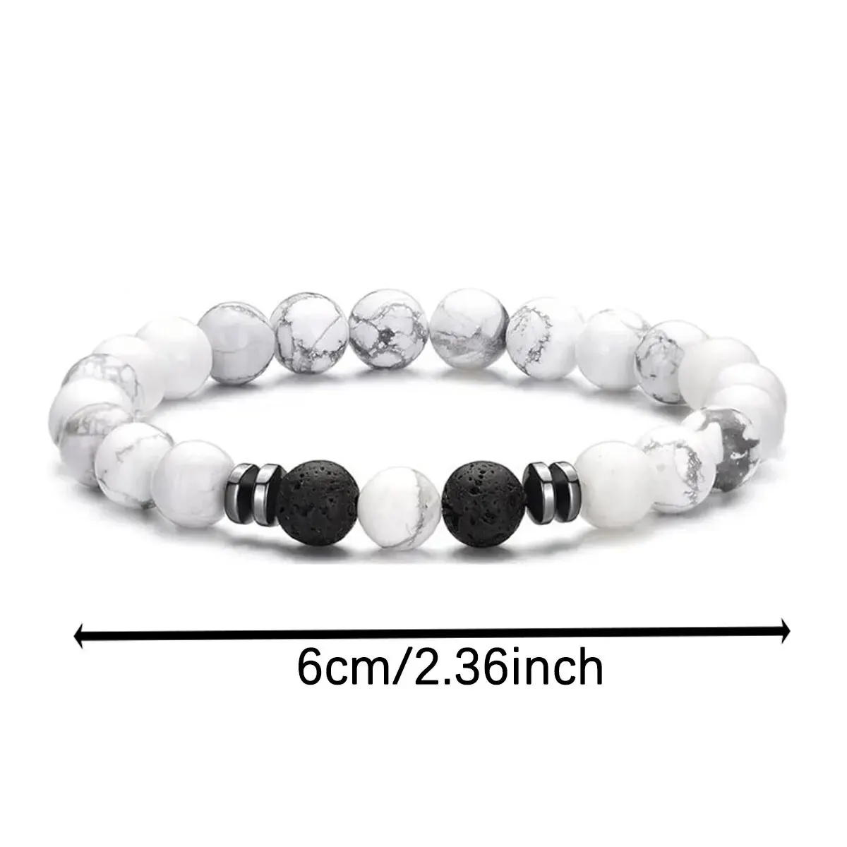 4PCS 8mm Men's Natural Stone Beads Bracelet Set, Tiger Eye Volcanic White Turquoise